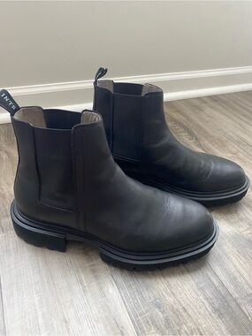Allsaints mens Black leather Chelsea Boots